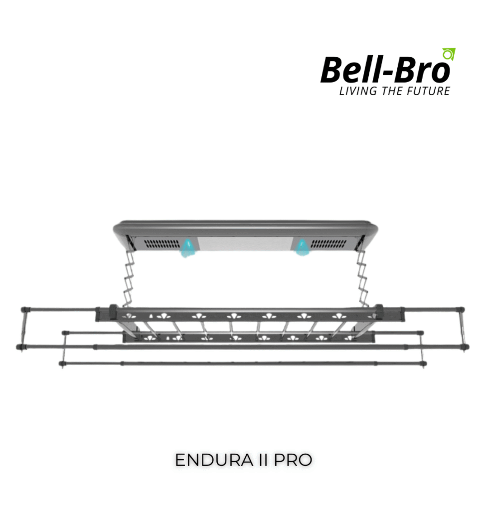 Smart laundry rack FAQ: Bellbro Endura II Pro ceiling-mounted laundry rack