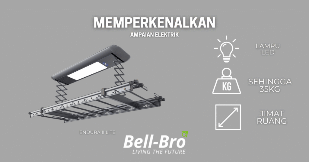 Ampaian baju pintar musim hujan Bellbro Endura II Lite untuk kondo