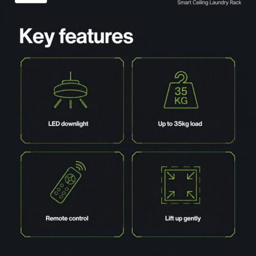 Endura II Lite key features: LED downlight, 35 kg load, remote control and gentle lift